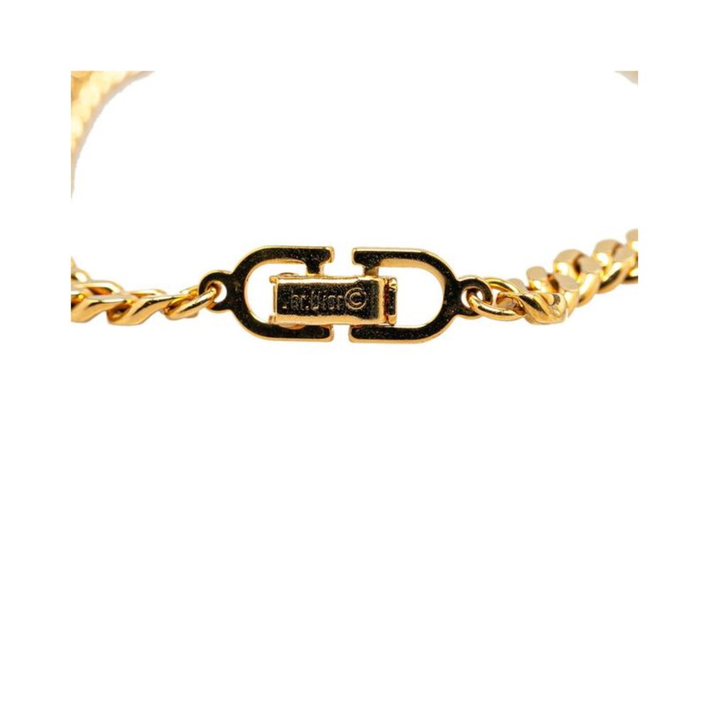 Pre Loved Dior  CD Chain Necklace in GoldTone Metal with Rhinestones - Picture 5 of 5